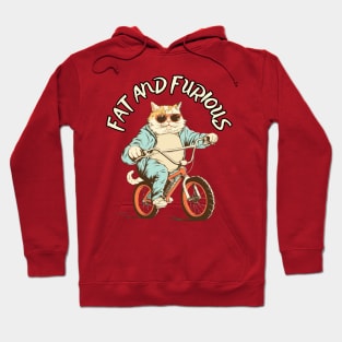 Fat and Furious - Fat Cat Riding a Bike Hoodie